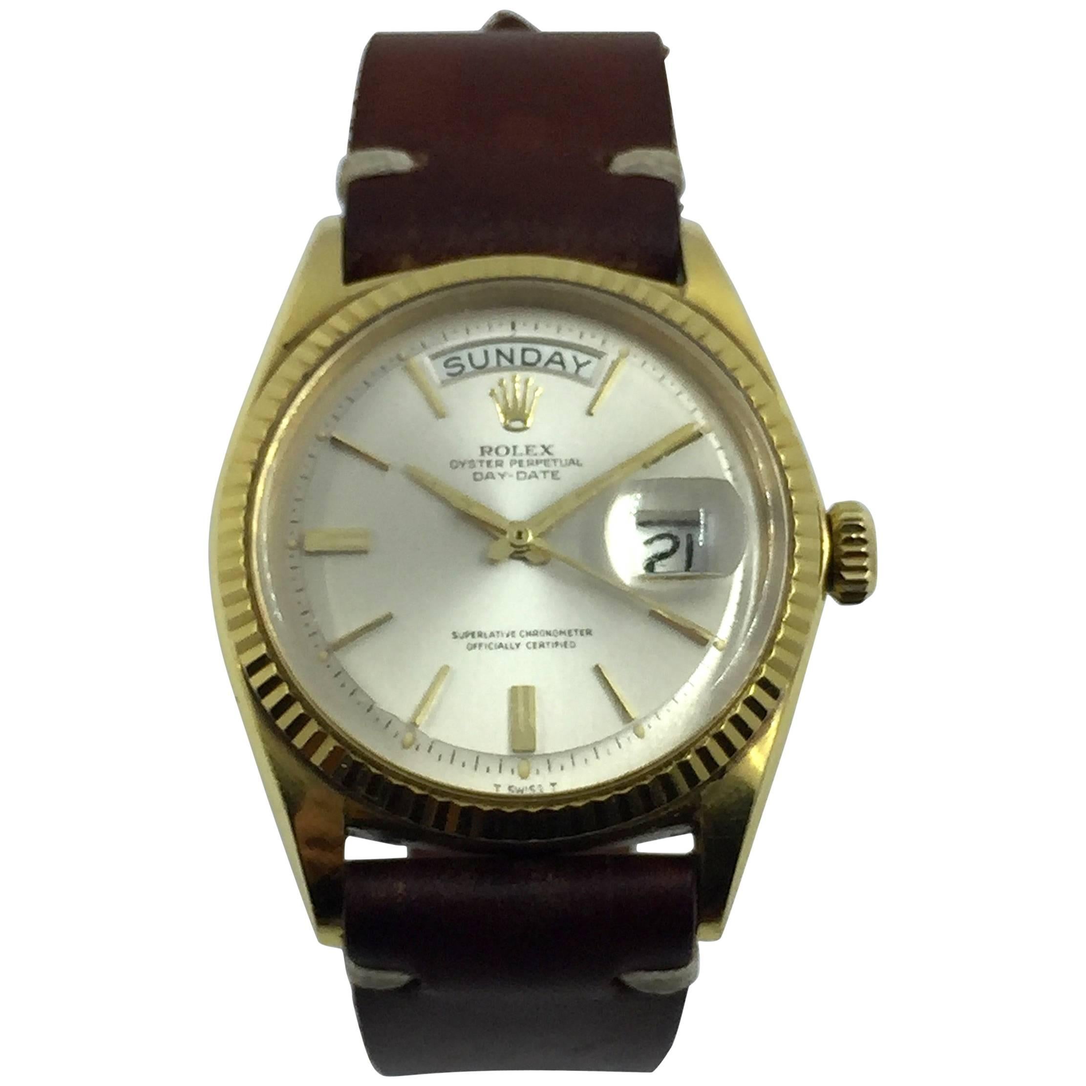 Rolex Yellow Gold Day-Date Chronometer Automatic Wristwatch 