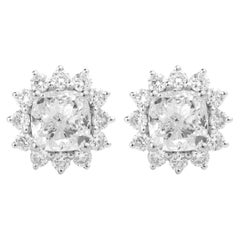 GIA zertifiziert G VVS Diamant Kissenschliff 1 Karat Jede Halo-Ohrstecker 18k Gold