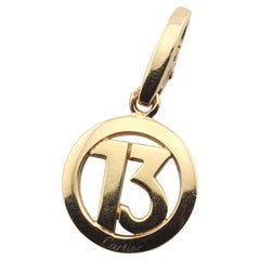 Cartier 18K Yellow Gold No. 13 Charm Pendant