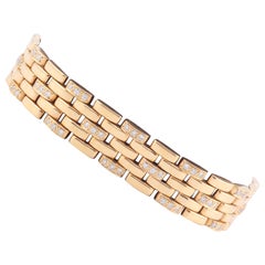 Cartier Maillon Panthere Diamond 18k Yellow Gold 5 Row Bracelet