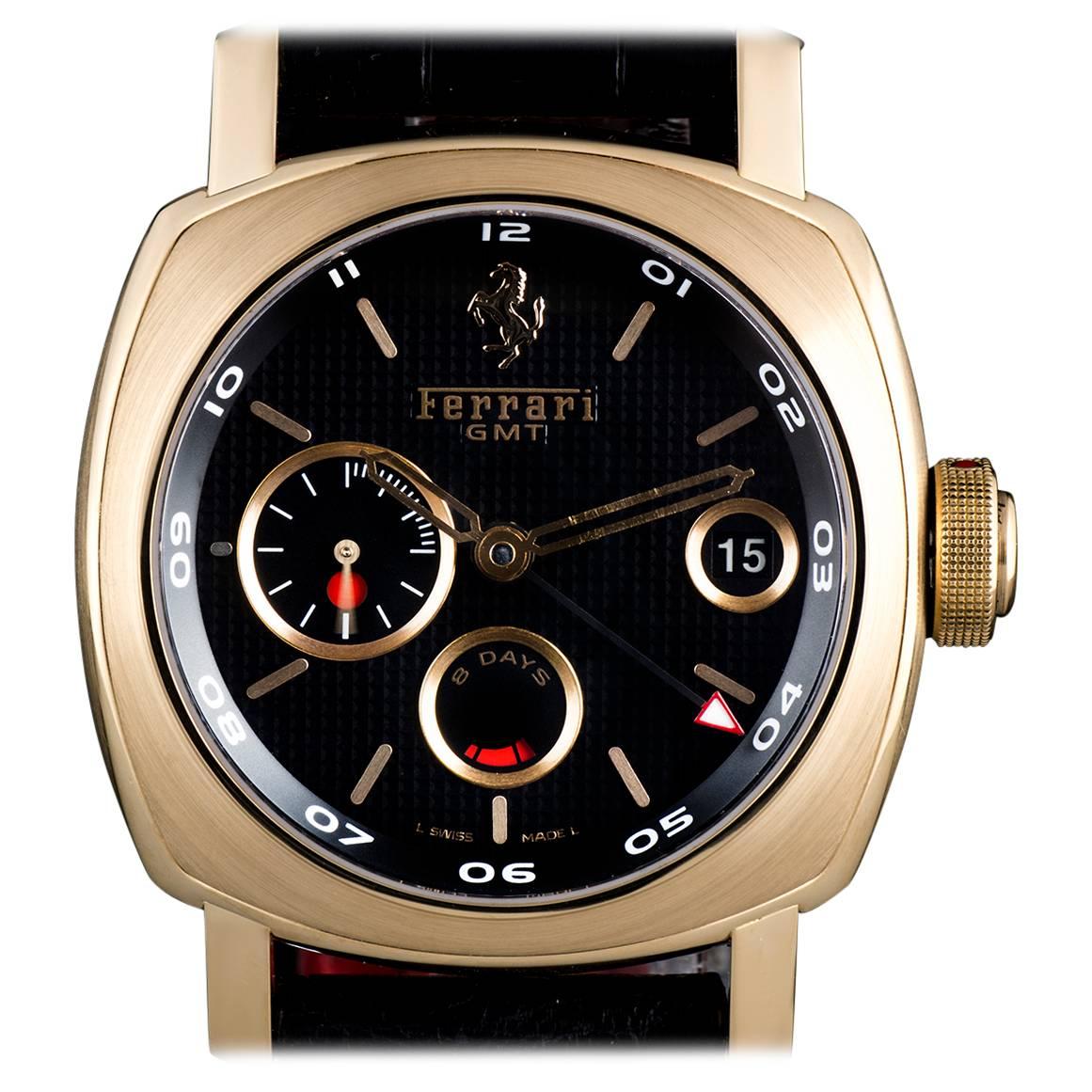 Panerai Rose Gold 8 Days GMT Ferrari Limited Edition Wristwatch