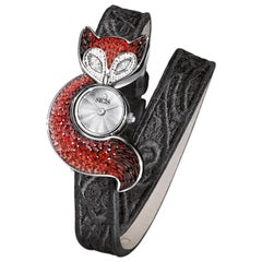 Stylis Wristwatch Steel Case White Diamond Handmade Decorated Micromosaic 