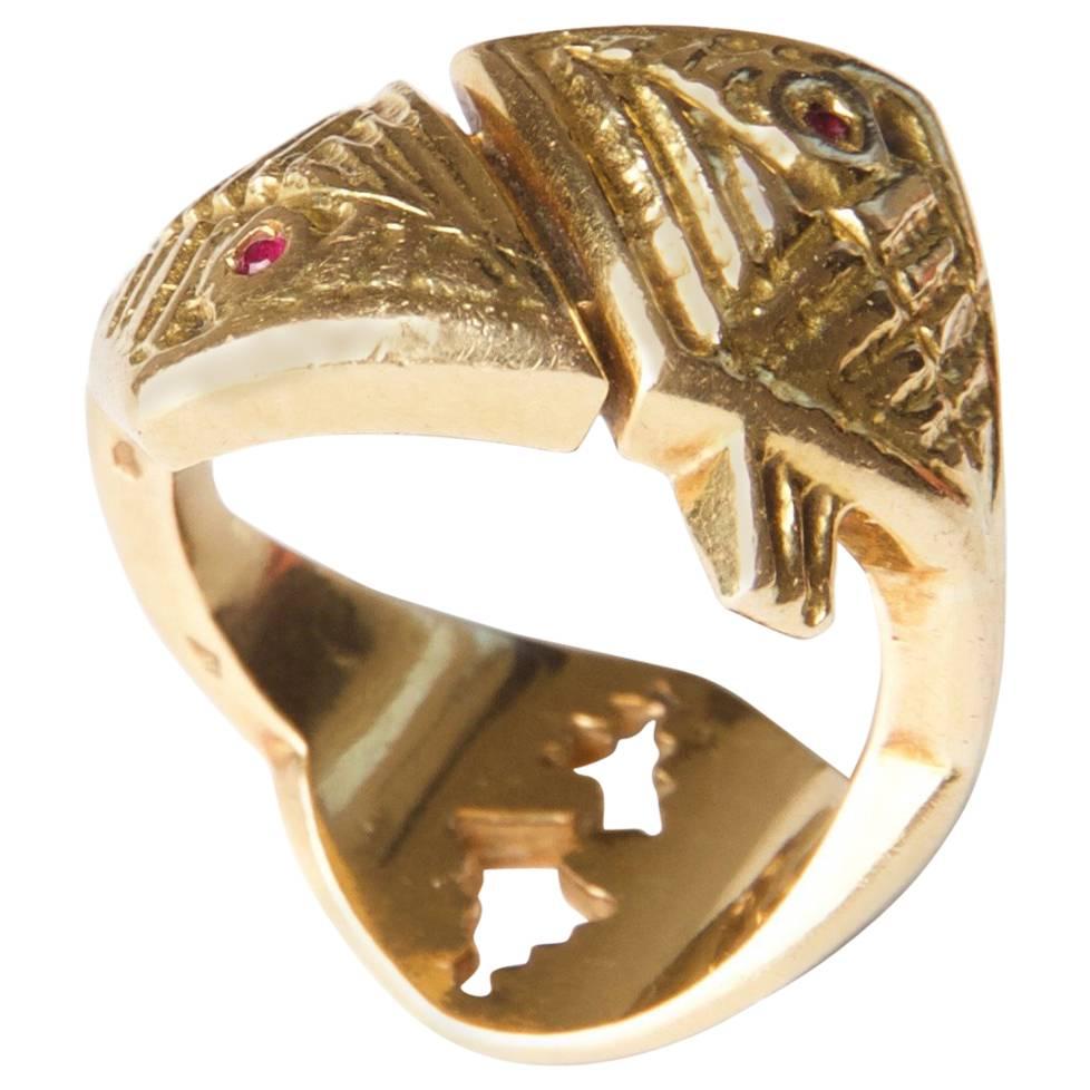 Rare 1962 Georges Braque 'Arethusa' Ruby Gold Ring