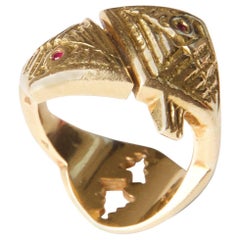 Rare 1962 Georges Braque 'Arethusa' Ruby Gold Ring