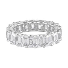 Alexander Beverly Hills 7.64ct Emerald Cut Diamond Eternity Band 18k S.6