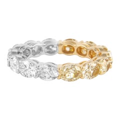 Alexander Beverly Hills 5,11ct Oval White & Yellow Diamond Eternity Band 18k 6.2
