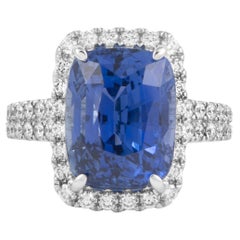 Alexander Beverly Hills GIA 10,65ct No Heat Zaffiro di Ceylon e Anello di Diamanti 18k