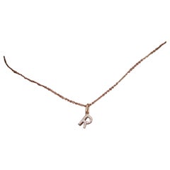 14K Solid Gold Diamond Name Necklace Name Initial Pendant Christmas Gift For Her