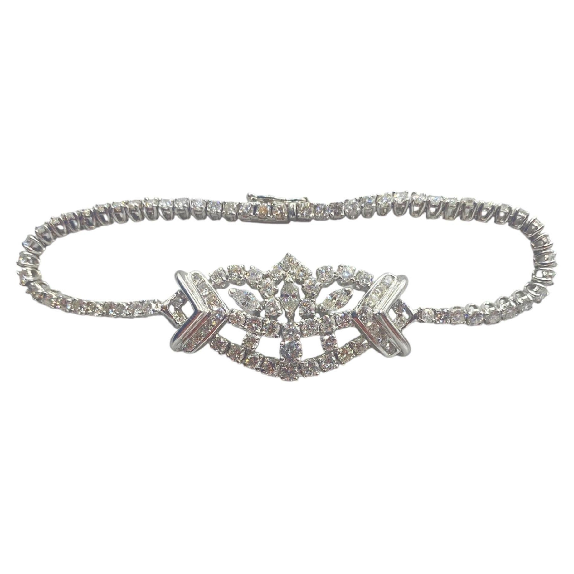 18K White Gold Bracelet With 5.60 Carat FVS1 Diamonds