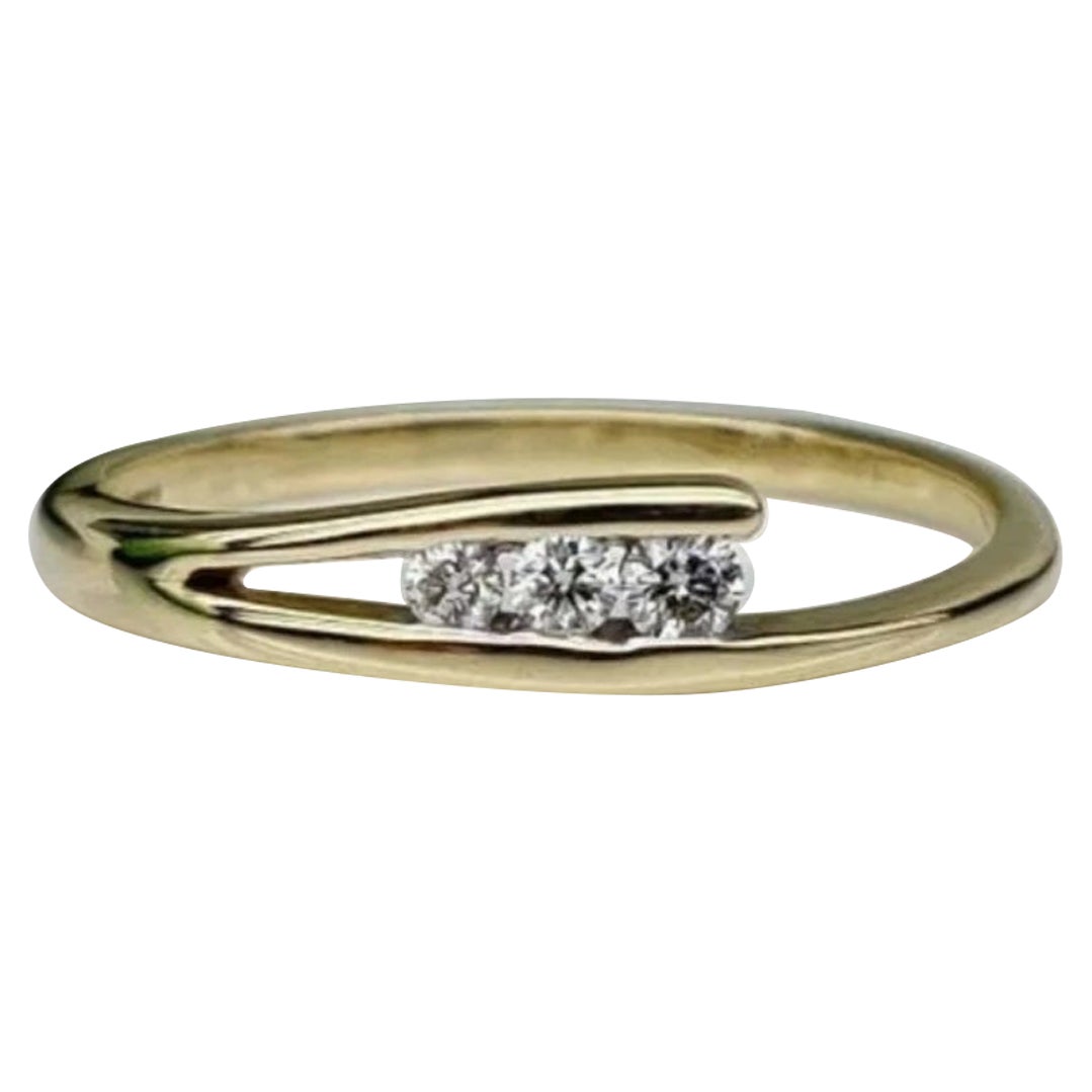 Minimalist Dainty Diamond Ring 14k Solid Gold Diamond Engagement Ring 
