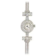 Van Cleef & Arpels Platinum Diamond white gold Art Deco Diamond Wristwatch 6