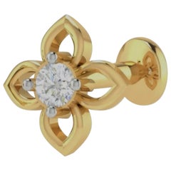Alfiler de nariz de diamante natural Alfiler de oro macizo de 14 quilates para mujer Joyería corporal Regalo de cumpleaños