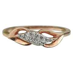 Natürliche Diamant-Blatt-Ring 14k Solid Gold Minimalist Diamant Ehering Band.