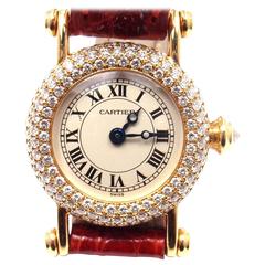 Cartier Ladies Diabolo Montre-bracelet à quartz en or jaune et diamants