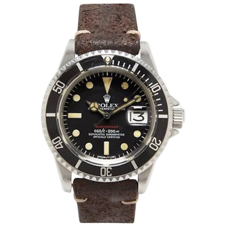 Rolex stainless steel Red Submariner automatic Wristwatch 