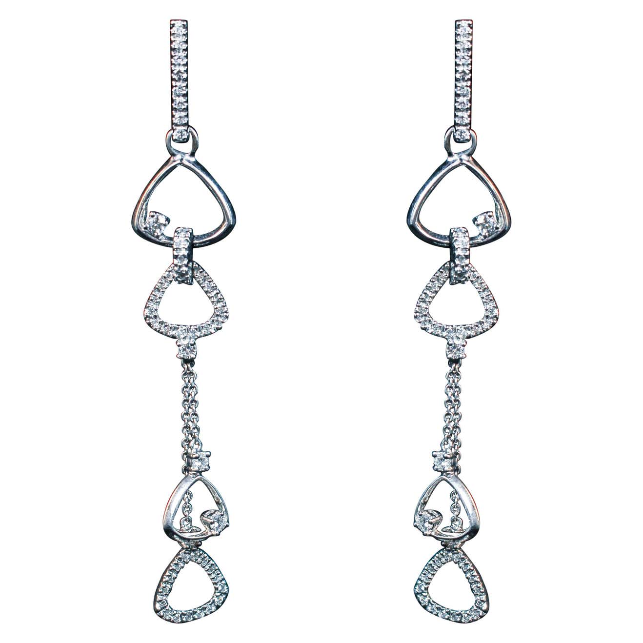 Polished & pavé bead dangle earrings Outlet