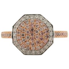 .37 Total Carat Fancy Pink Diamond Cluster Ring