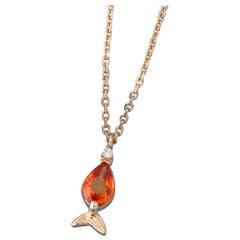 Collana con pesce zaffiro arancione