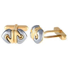 Gemelos Bvlgari Doppio Cuore de oro amarillo de 18 quilates con hematites
