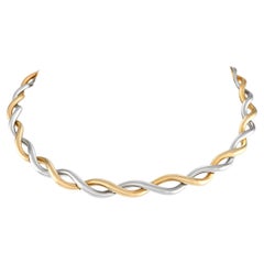 Van Cleef & Arpels 18K Yellow and White Gold Two-Tone Twisted Choker Necklace