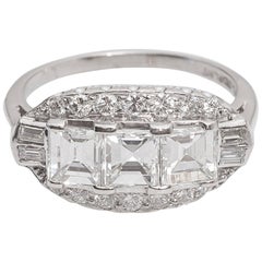 1920s Art Deco 3.0 Carat Diamond Platinum Engagement Ring