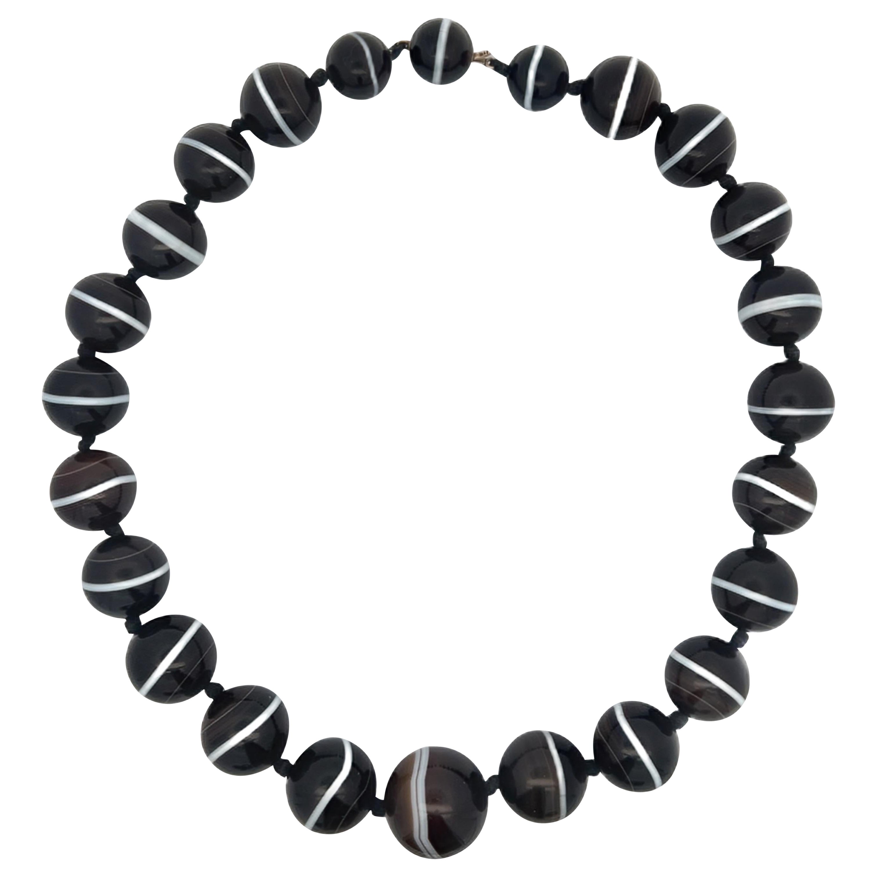 Banded Agate Bead Necklace