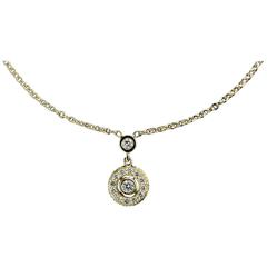 Penny Preville Yellow Gold Classic Round Diamond Circle Necklace