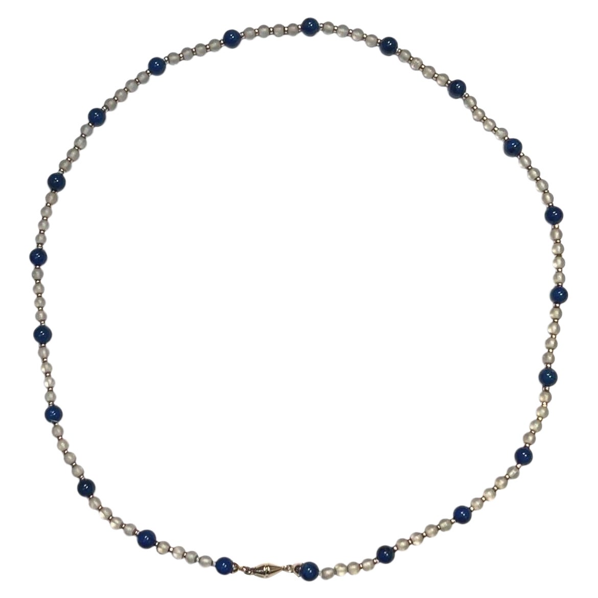 Crystal and Lapis Lazuli Beaded Necklace