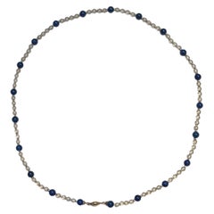 Crystal and Lapis Lazuli Beaded Necklace