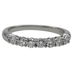 Tiffany & Co Forever Anillo de diamantes en platino de 3 mm y medio círculo con puntas compartidas nº 2