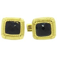 Judith Ripka  Smokey Quartz Gold Cufflinks