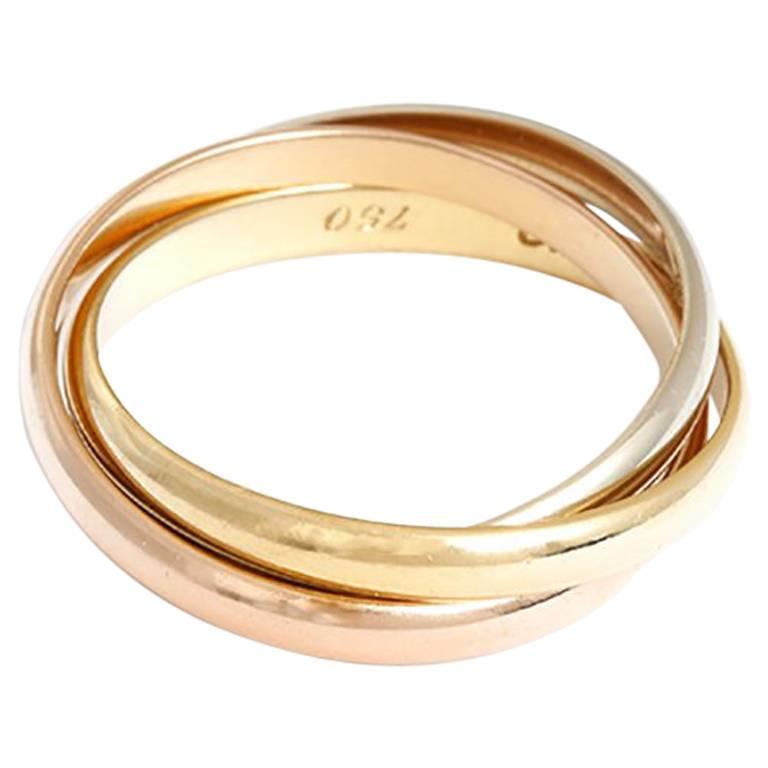 cartier three color gold trinity ring