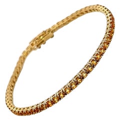 Alexander Beverly Hills 5.22ct Citrine Tennis Bracelet Yellow Gold
