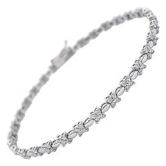 1.07ct Diamond Floral Bracelet 18-Karat White Gold