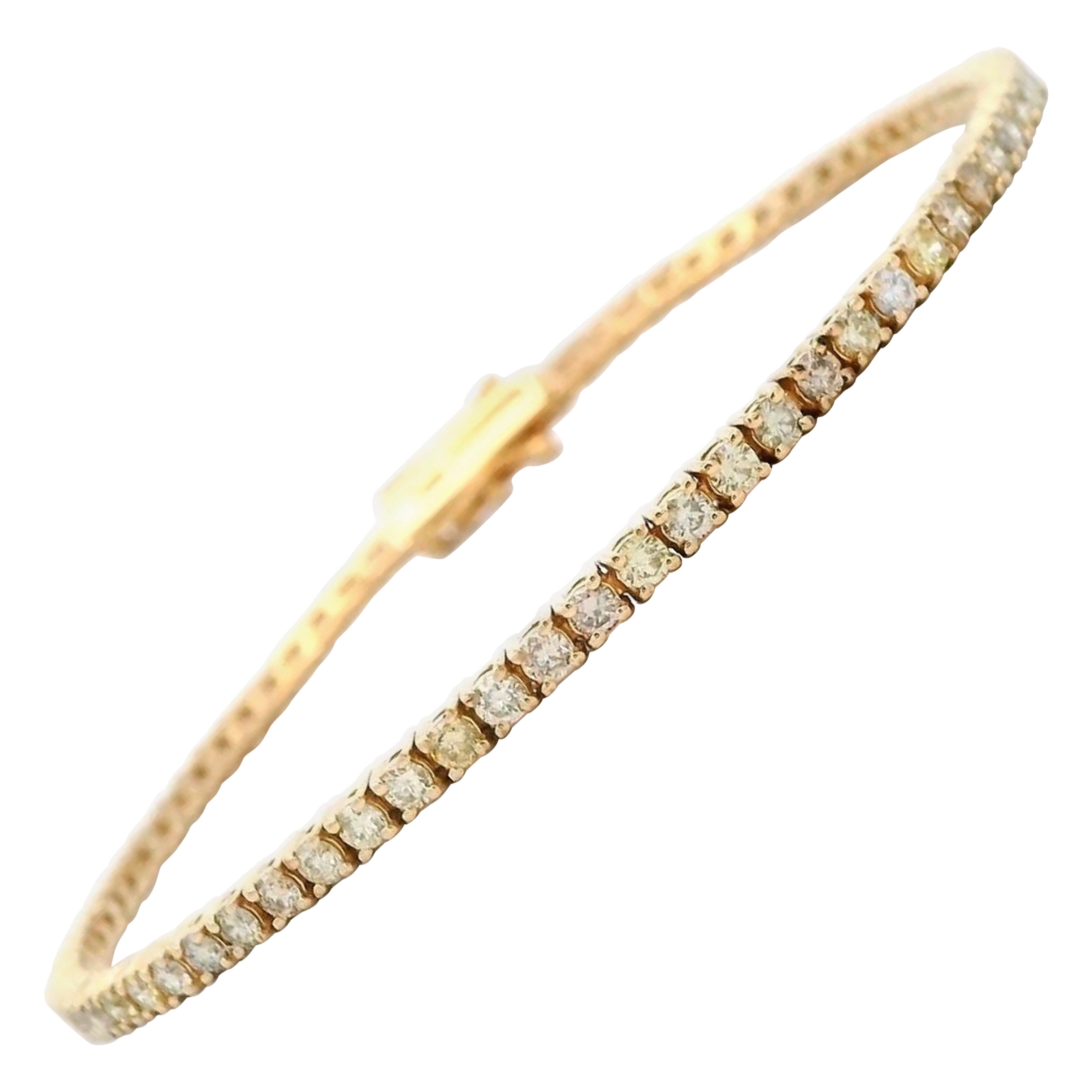 Alexander Beverly Hills Bracelet tennis en or jaune 18 carats avec diamants de 2,40 carats