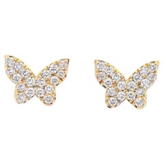 Alexander Beverly Hills 0,65 Karat Schmetterlings-Diamant-Ohrstecker Gelbgold