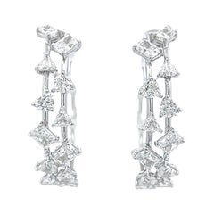 Alexander Beverly Hills 5.53ct Mixed Diamond Double Hoop Earrings 18k White Gold