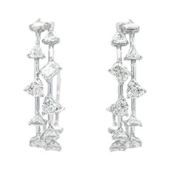 Alexander Beverly Hills 4.04ct Mixed Diamond Hoop Earrings 18k White Gold