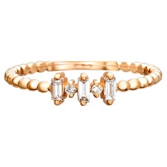 Baguette Wedding 14k gold ring.