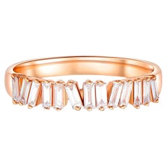 Baguette Row Wedding 14k gold ring.