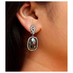 Orecchino Pave Diamond Dangle in oro 14k e argento 925 Orecchino Spinel Regalo di compleanno