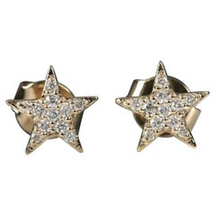Orecchino a stella con pavé di diamanti naturali in oro 14k Gioielli in oro massiccio.