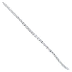0,83 Quilates Diamantes, Pulsera Tenis Oro Blanco 14 Kilates