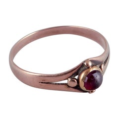 C. T. Haagensen, Rønne, 14-karat Art Deco red gold ring.