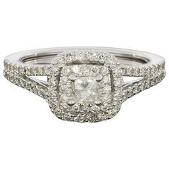 Princess Diamond Cushion Double Halo Engagement Ring