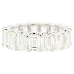 8.65 Carat Emerald Cut Diamonds Eternity Band 9
