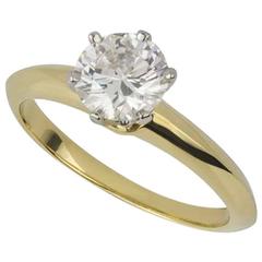 Tiffany & Co. 0.91 Carat Yellow Gold Diamond Ring 