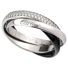 Bague Trinity de Cartier en diamant:: or blanc et céramique