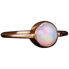 1947 Ring natural 1.25ct Opal solid 18K Gold ØUS6 / 1.75gr