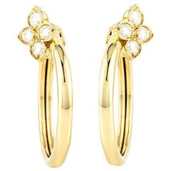 Cartier Gold Diamond Set Hoop Earrings